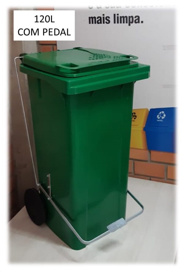 CARRINHO COLETOR DE LIXO COM PEDAL DE 120 LITROS - Image 6