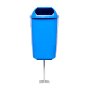LIXEIRA COM POSTE 50L, PEAD (C/ SAPATA) - ECOLINE
