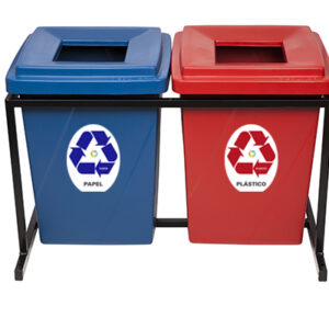 KIT DE LIXEIRA COM ABERTURA SUPERIOR 2x52L, PEMD (KIT)